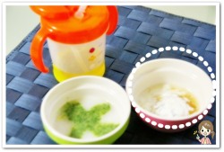 離乳食39日2回目りんごとバナナヨーグルト