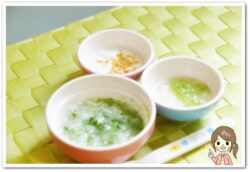 離乳食51日1回目ほうれん草粥