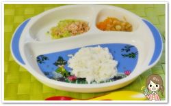 離乳食95日1回目ヨーグルトパン粥