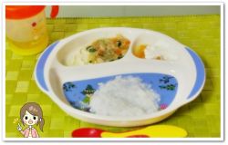 離乳食107日2回目5倍粥