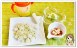 離乳食129日1回目さつまいもミルクパン粥