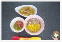 離乳食135日3回目ツナと卵の2色丼