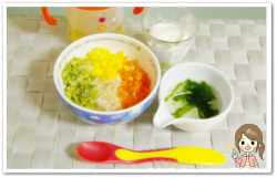 離乳食137日3回目4色丼