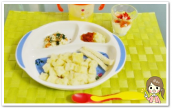 離乳食140日1回目コーンパン粥