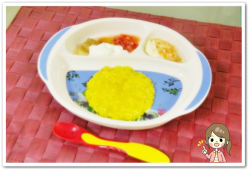 離乳食75日2回目かぼちゃ7倍粥