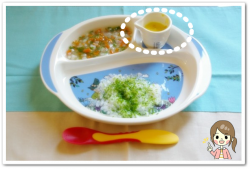 離乳食77日1回目豆乳かぼちゃスープ