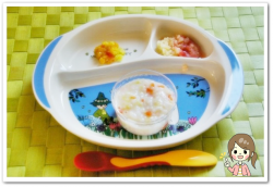 離乳食83日1回目豆乳粥