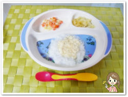 離乳食84日2回目豆腐のあんかけ丼