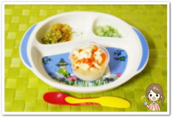 離乳食85日2回目にんじんと豆腐のスープ粥